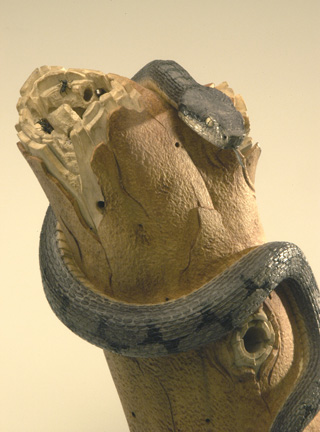 viper around branch, Cornel, Schneider, Boxwood, Buchsbaum,  jpeg, jpg, scuplture, Schnitzerei, Carving, okimono