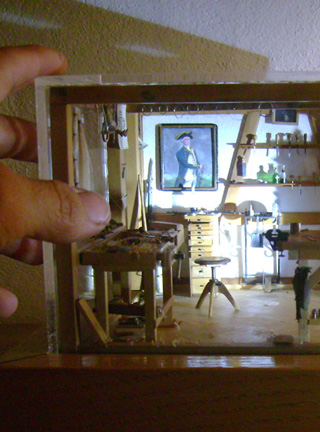 Violin Workshop, Geigen, Werkstatt, miniature, 1:21,Cornel, Schneider, Boxwood, Buchsbaum,  jpeg, jpg, scuplture, Schnitzerei, Carving, Modell, 