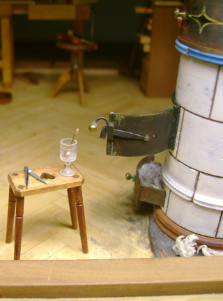 Violin Workshop, Geigen, Werkstatt, miniature, 1:21,Cornel, Schneider, Boxwood, Buchsbaum,  jpeg, jpg, scuplture, Schnitzerei, Carving, Modell, 