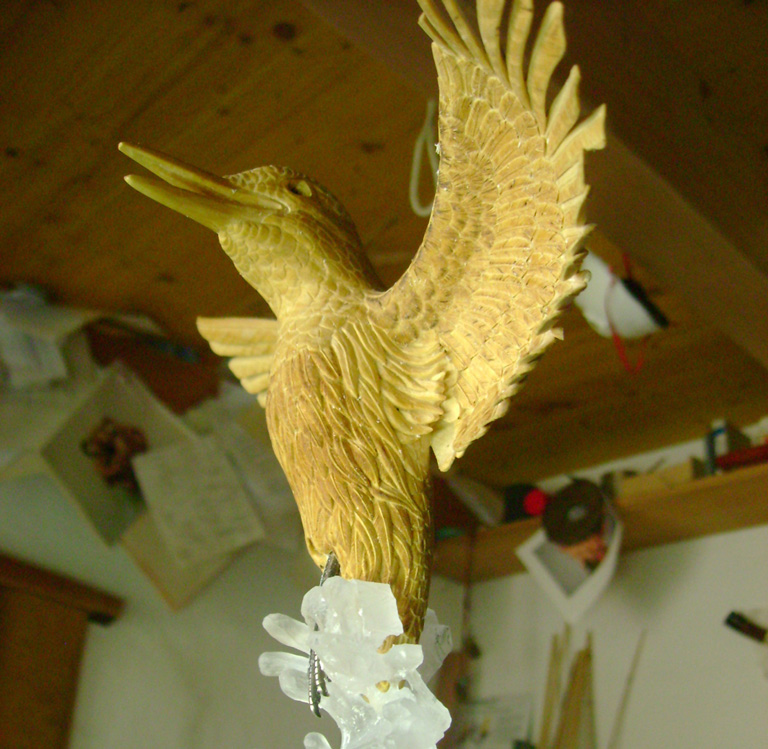 Eisvogel, Kingfisher, Watersplash, Hunting, Fish, Cornel, Schneider, Boxwood, Buchsbaum, jpeg, jpg, scuplture, Schnitzerei, Carving, okimono