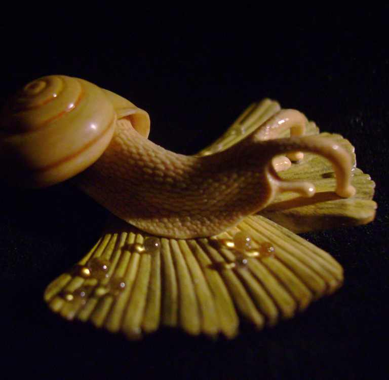 Snail on Gingkoleaf, schnecke, Ginkoblatt, Dewdrop, Cornel, Schneider, Boxwood, Buchsbaum,  jpeg, jpg, scuplture, Schnitzerei, Carving, netsuke 